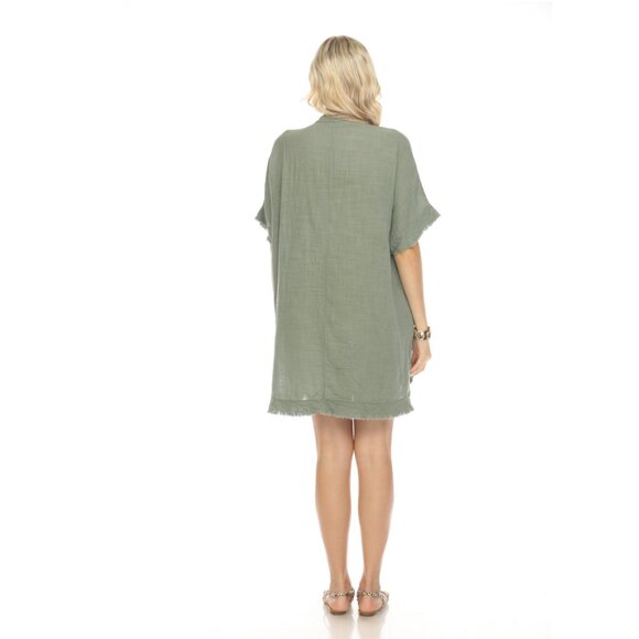 Olive Fringe detailed tunic / dress - Picture 3 of 4